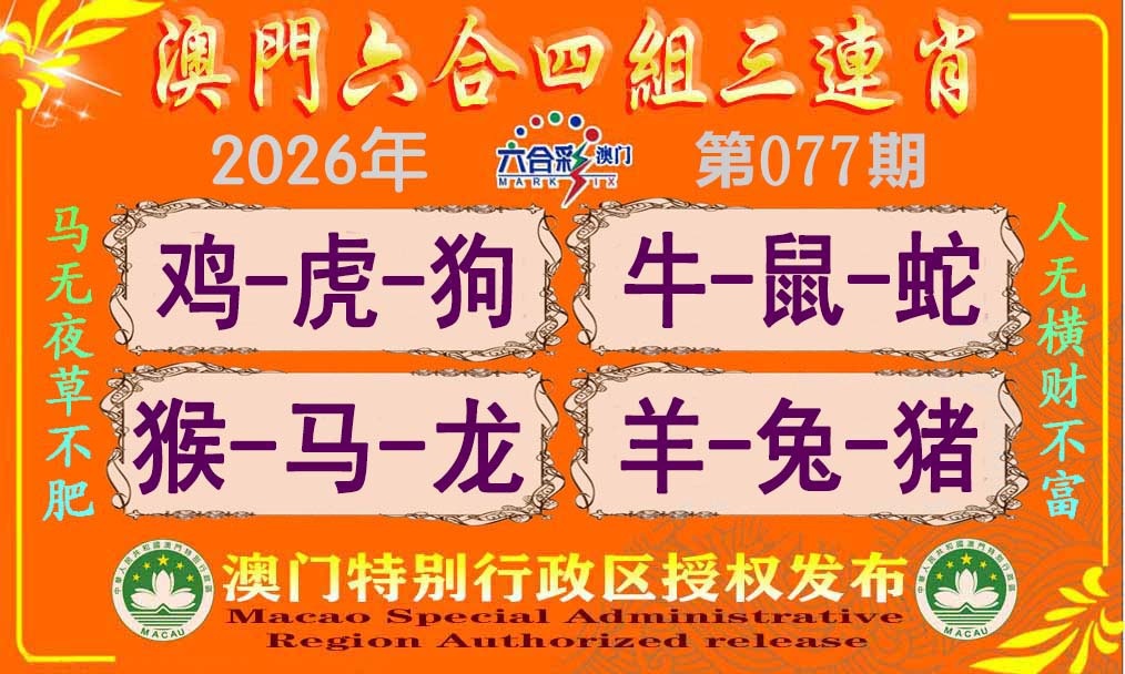 077期六合四组三连肖[图]